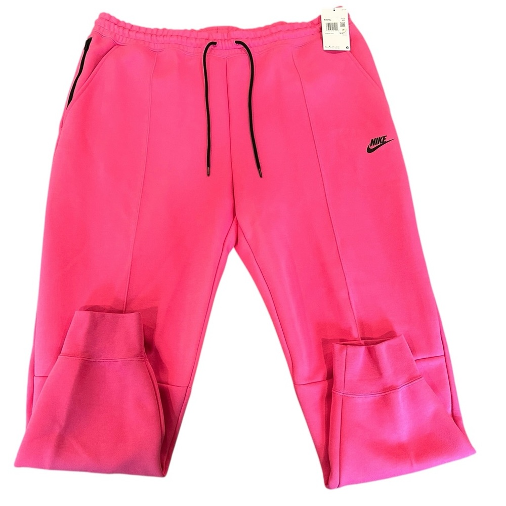 Nike Women's Pink Tech Fleece Joggers with Black Accents